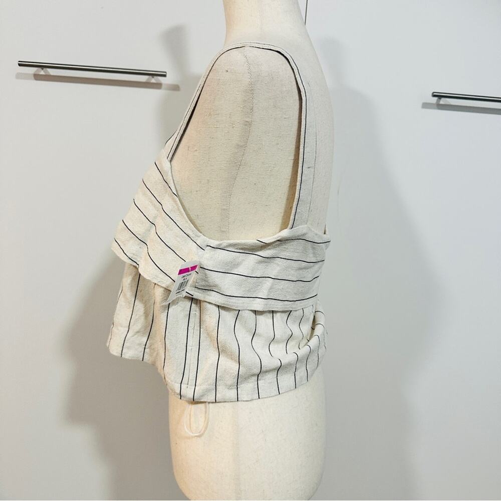 Quiet Luxury Striped Linen Blend Top European Minimalist| Avec Les Filles Size S - Picture 5 of 13